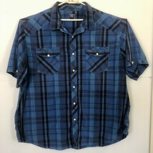 Blackjack Men’s Casual Button Down Shirt Plaid